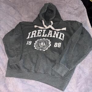 WRAP Eco Cozy Ireland 1988 Dark Green Hoodie Sweatshirt Medium Cotton Comfort